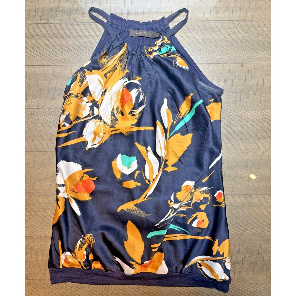 The Limited Womens top blouse Size XS Floral Sleeveless resortcore quiet luxury